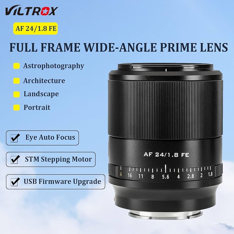 ビルトロックス eマウント　AF24mm/1.8 Viltrox AF 24mm F1.8 Full-Frame Lens for Sony E-Mount